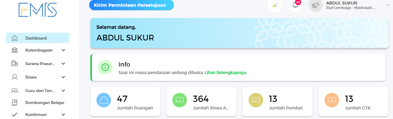 DATA SISWA TIAP KELAS TAHUN 2021/2022